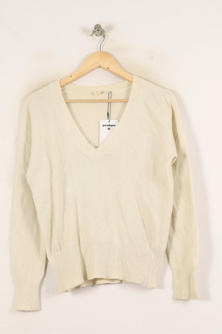 Pull Blanc - Taille M/38 de la marque American Vintage | PARAD57662 - Vendu par Paradigme - Image 2