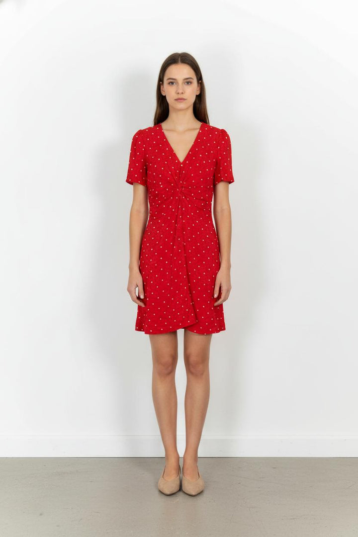 Robe Courte Rouge et Blanche - Taille XS/34 de la marque Maje | PARAD57679 - Vendu par Paradigme - Image 1