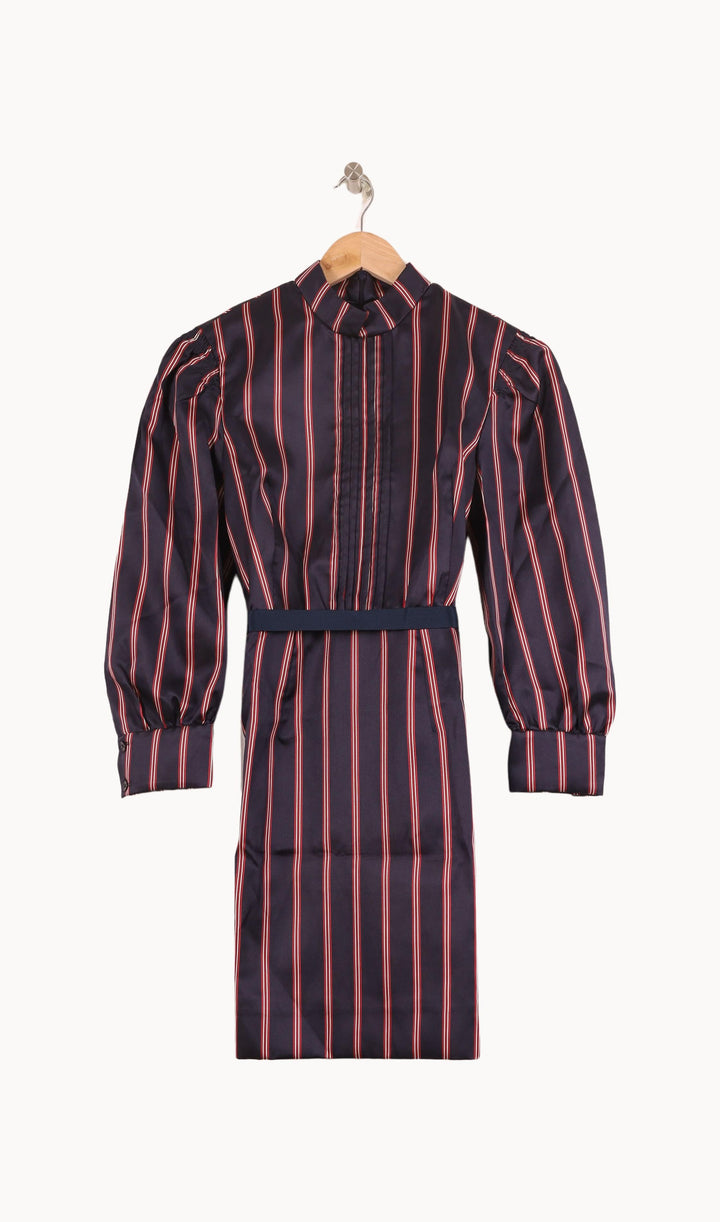 Robe Courte Bleu Marine et Rouge - Taille S/36 de la marque Sandro | PARAD57773 - Vendu par Paradigme - Image 2