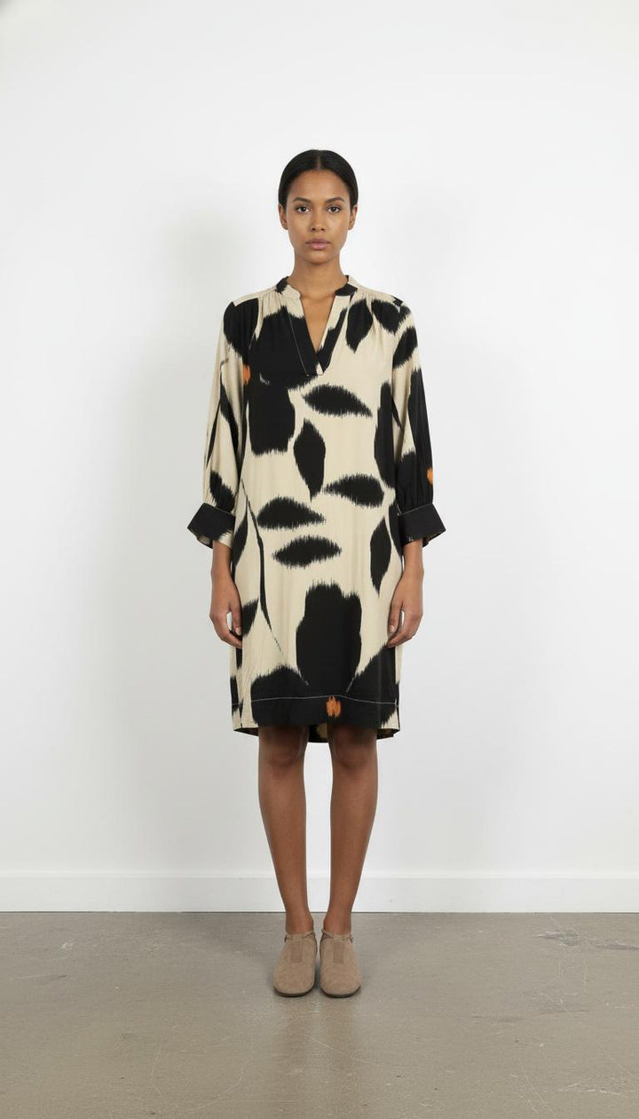 Robe Midi Beige et Noire - Taille XL/42