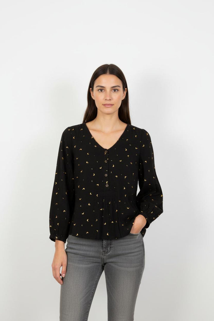 Blouse Noire et Jaune - Taille XS/34