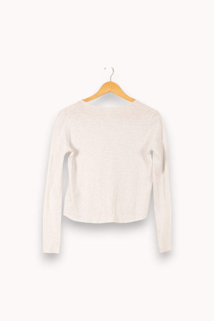 Tee-shirt Manches Longues Blanc - Taille S/36 de la marque American Vintage | PARAD58048 - Vendu par Paradigme - Image 4