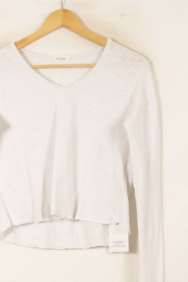 Tee-shirt Manches Longues Blanc - Taille S/36 de la marque American Vintage | PARAD58048 - Vendu par Paradigme - Image 3