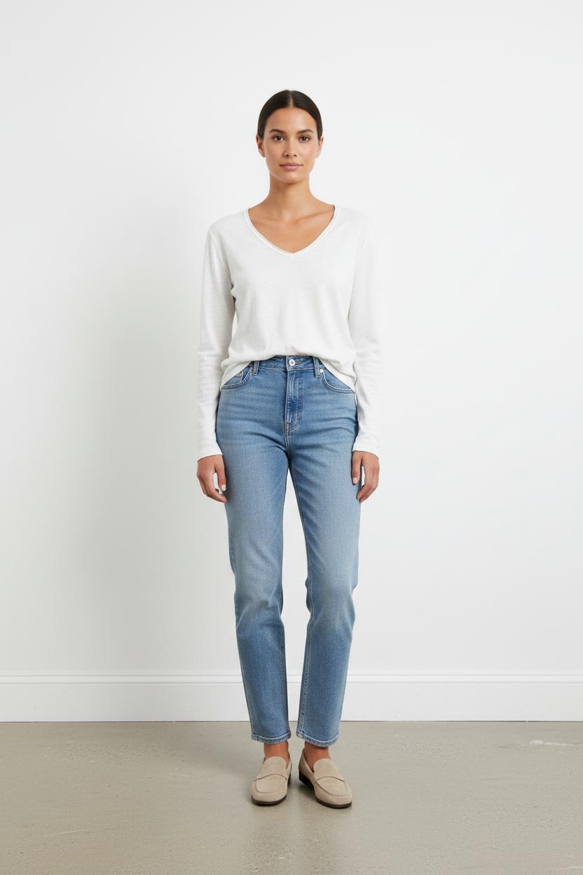Tee-shirt Manches Longues Blanc - Taille S/36