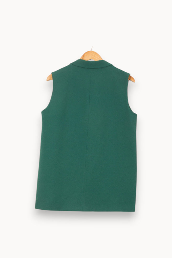 Gilet Sans Manches Vert - Taille S/36 de la marque Caroll | PARAD58049 - Vendu par Paradigme - Image 4