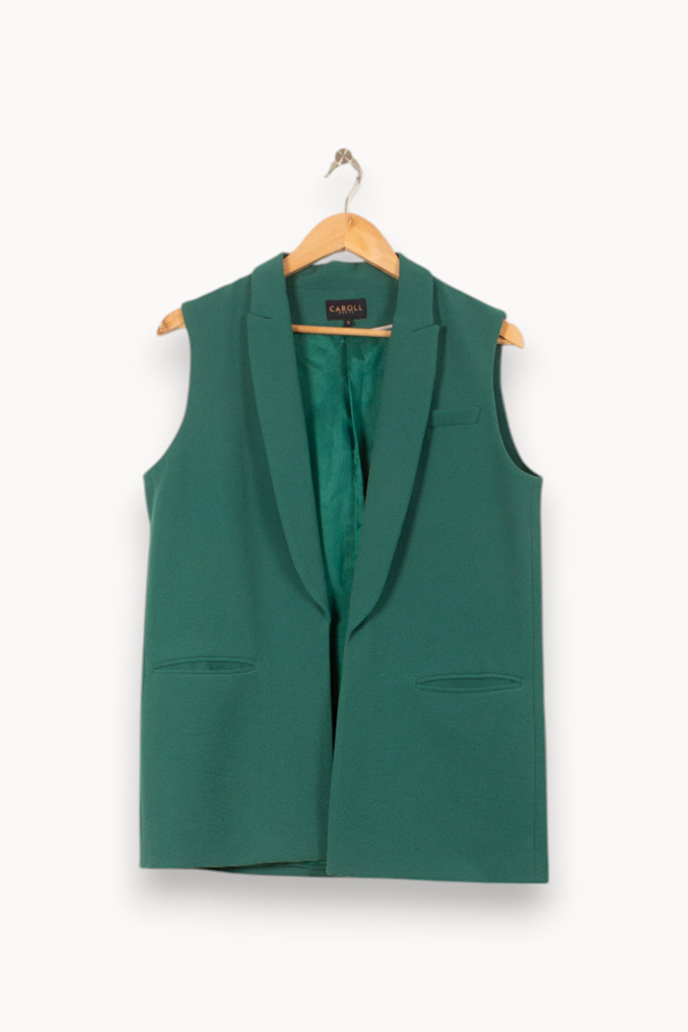 Gilet Sans Manches Vert - Taille S/36 de la marque Caroll | PARAD58049 - Vendu par Paradigme - Image 2