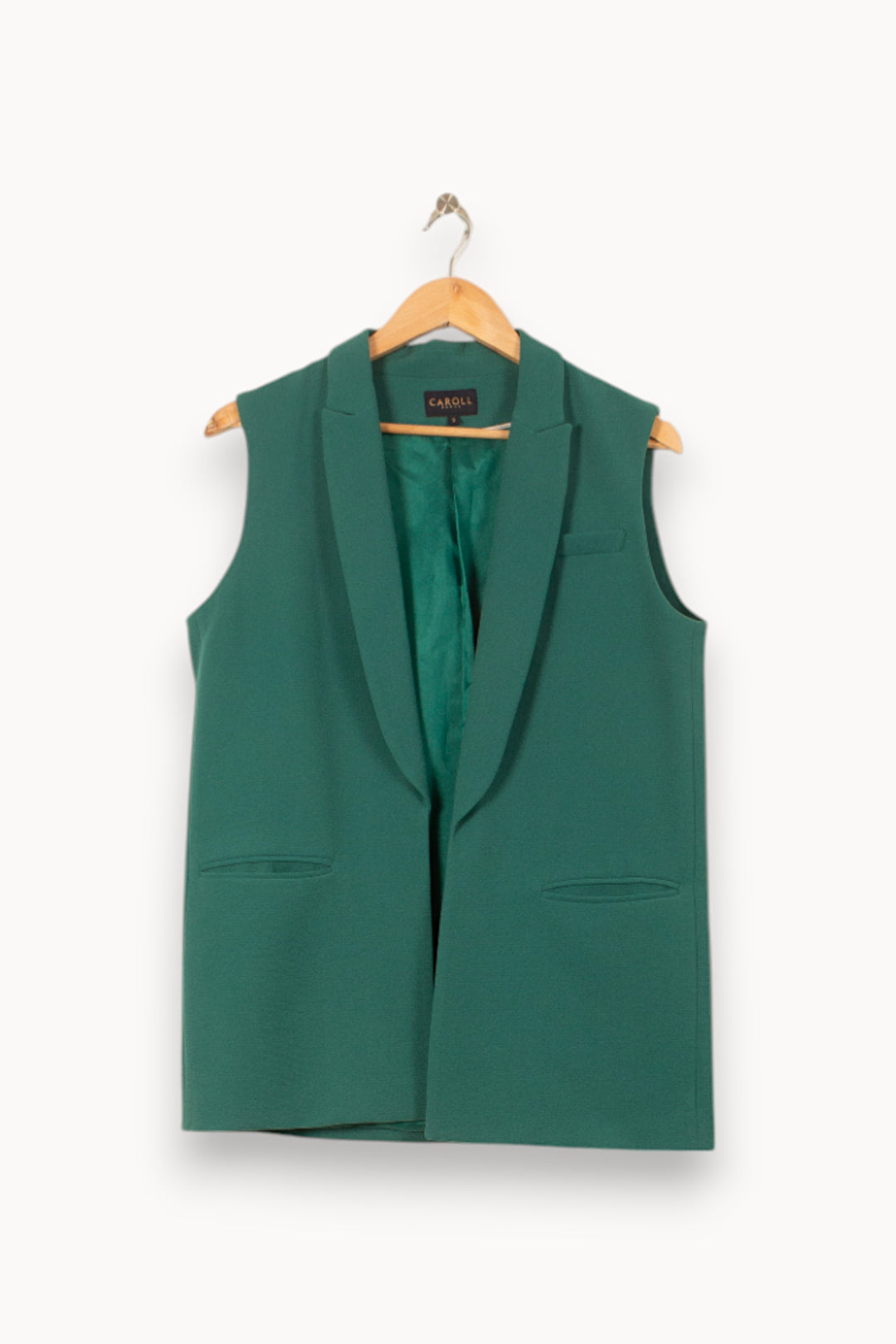 Gilet Sans Manches Vert - Taille S/36 de la marque Caroll | PARAD58049 - Vendu par Paradigme - Image 2