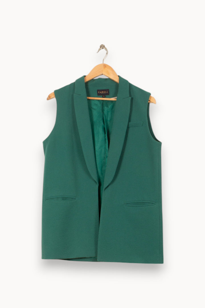 Gilet Sans Manches Vert - Taille S/36 de la marque Caroll | PARAD58049 - Vendu par Paradigme - Image 2
