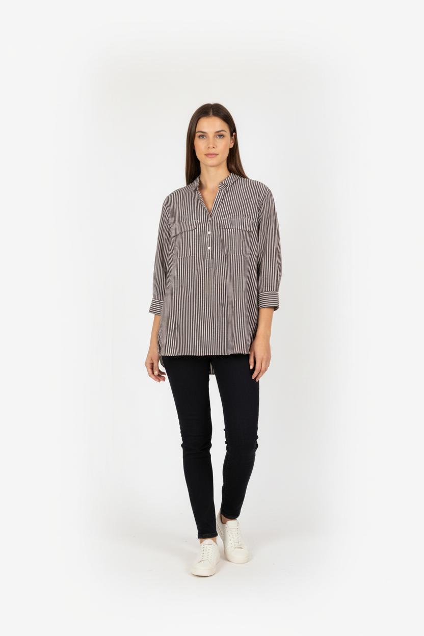 Chemise Rayée Bleue et Blanche - Taille XL/42 de la marque Gerard Darel | PARAD58058 - Vendu par Paradigme - Image 1