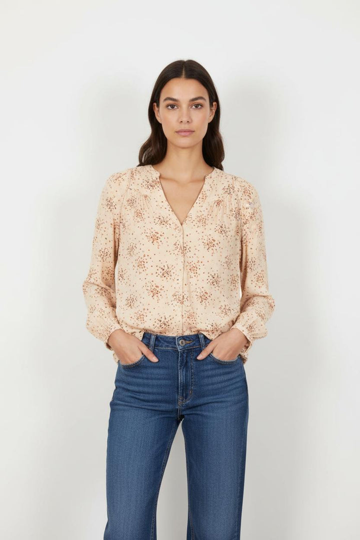 Blouse Écrue et Rouge - Taille S/36