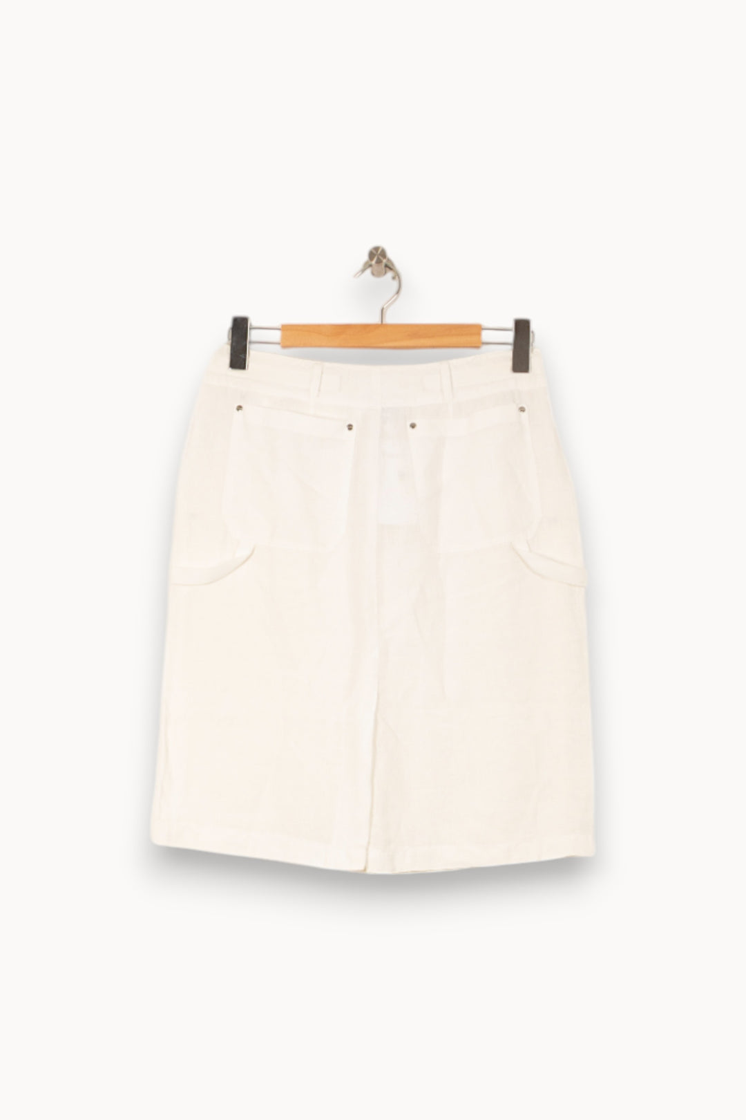 Jupe Droite Blanche - Taille M/38 de la marque Max Mara | PARAD58080 - Vendu par Paradigme - Image 4