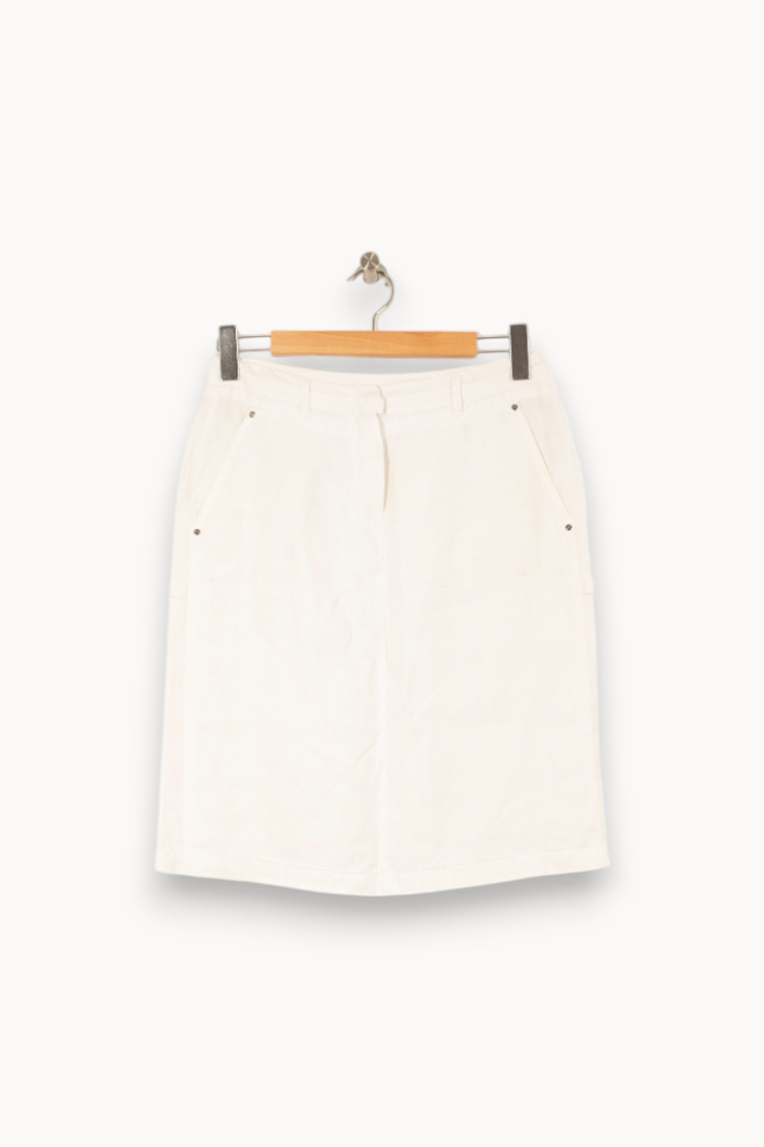 Jupe Droite Blanche - Taille M/38 de la marque Max Mara | PARAD58080 - Vendu par Paradigme - Image 2
