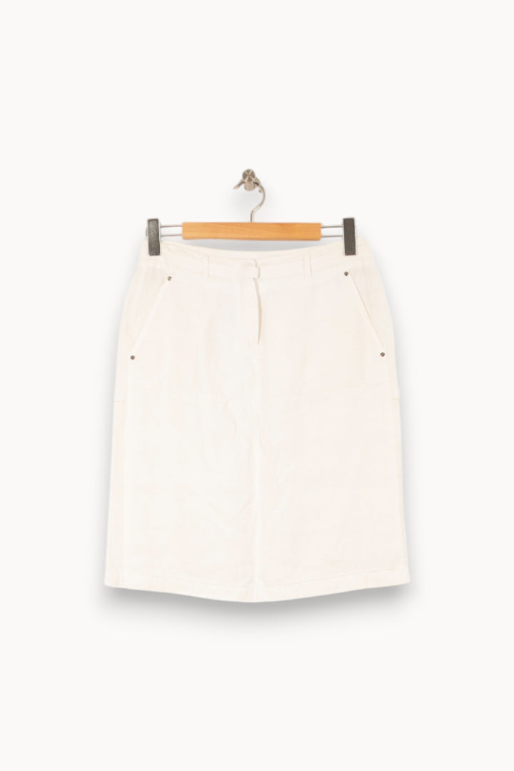 Jupe Droite Blanche - Taille M/38 de la marque Max Mara | PARAD58080 - Vendu par Paradigme - Image 2