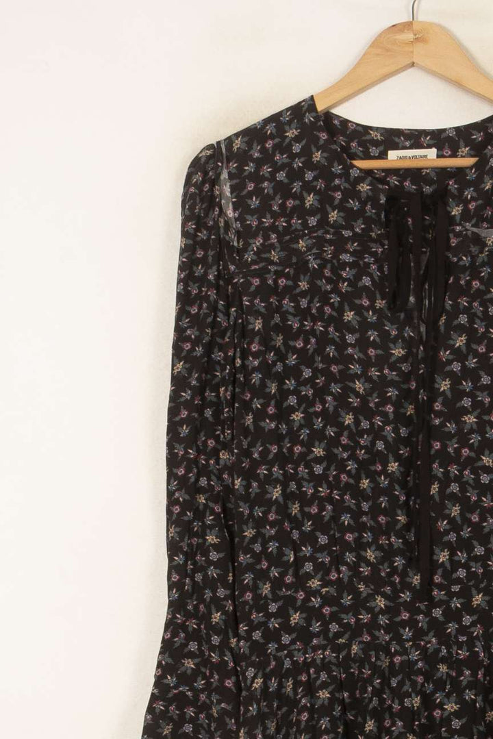 Robe Fluide Noire à Motifs - Taille M/38 de la marque Zadig&Voltaire | PARAD58085 - Vendu par Paradigme - Image 3