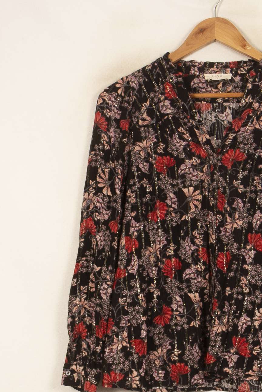 Blouse Noire et Rouge - Taille S/36 de la marque ba&sh | PARAD58098 - Vendu par Paradigme - Image 3