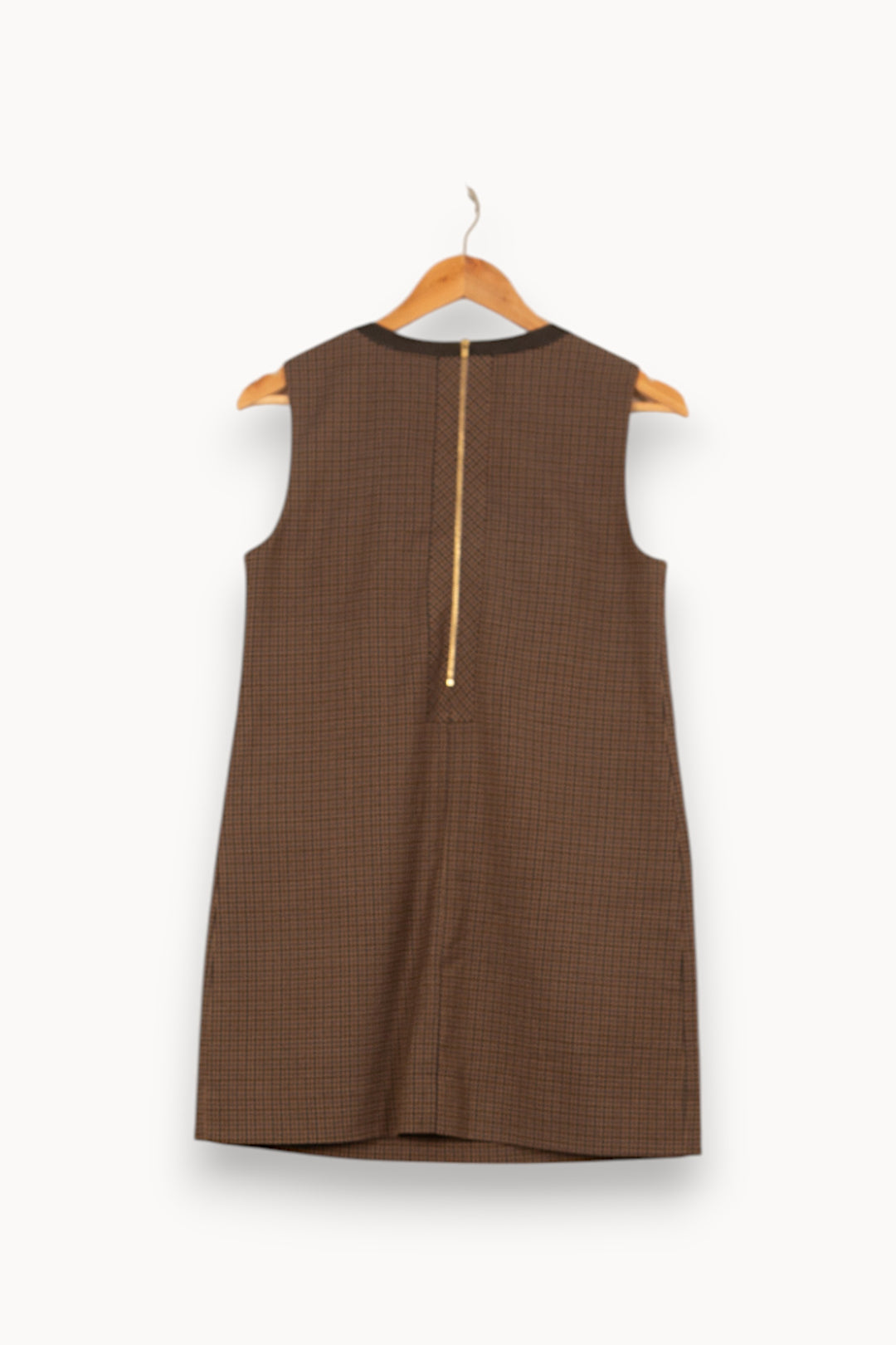 Robe Sans Manches Marron et Noir - Taille M/38 de la marque Sandro | PARAD58099 - Vendu par Paradigme - Image 4