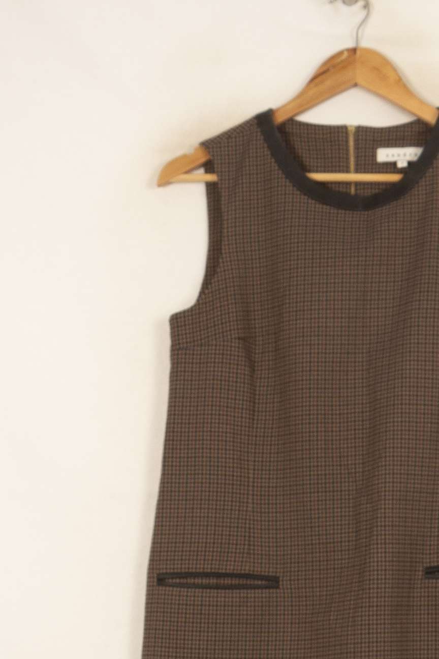 Robe Sans Manches Marron et Noir - Taille M/38 de la marque Sandro | PARAD58099 - Vendu par Paradigme - Image 3