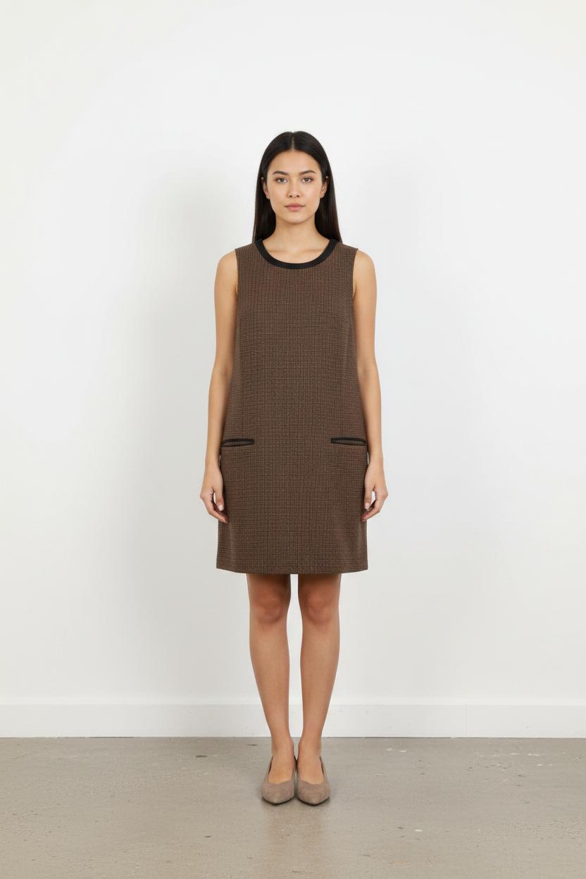 Robe Sans Manches Marron et Noir - Taille M/38