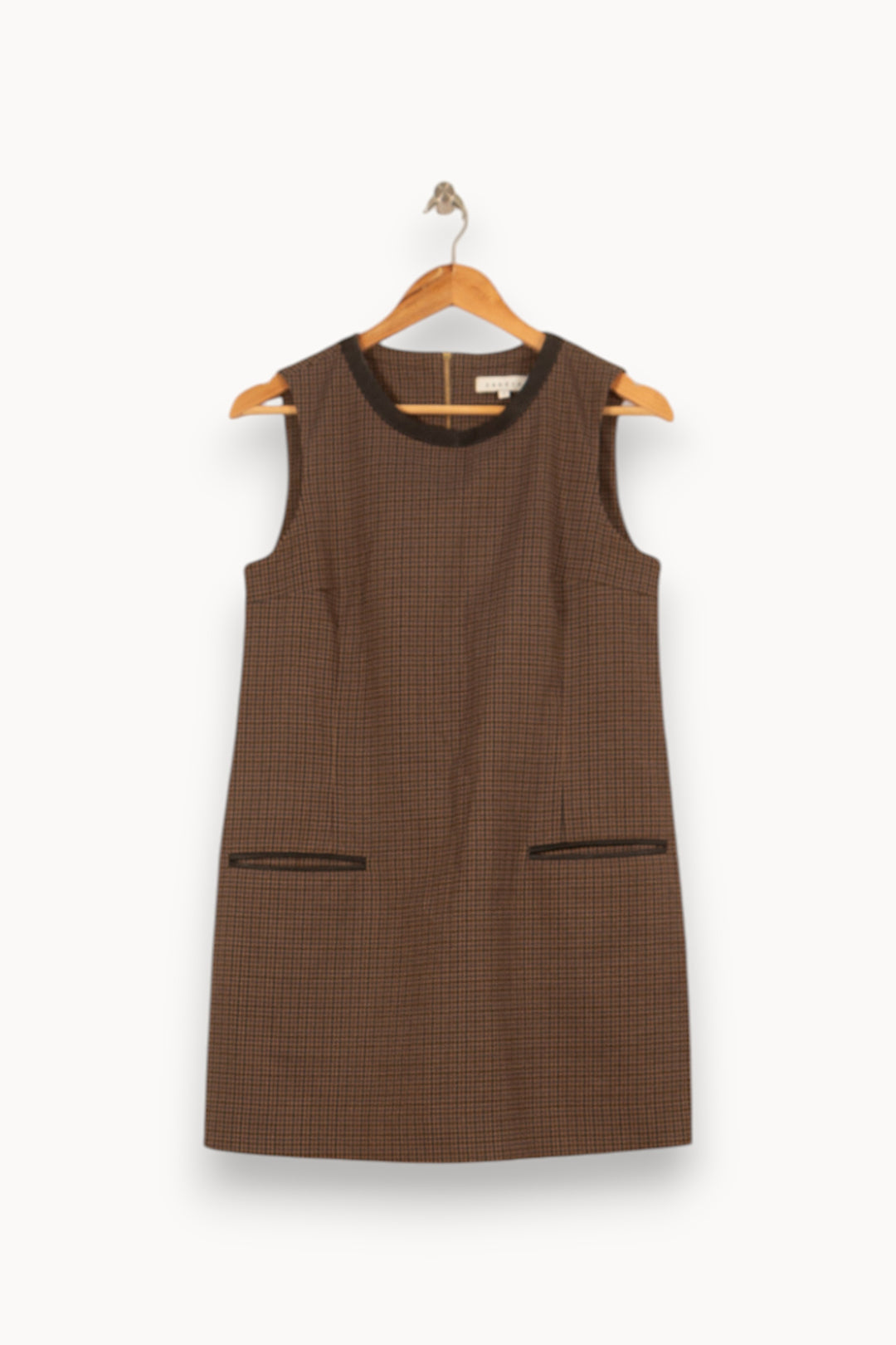 Robe Sans Manches Marron et Noir - Taille M/38 de la marque Sandro | PARAD58099 - Vendu par Paradigme - Image 2
