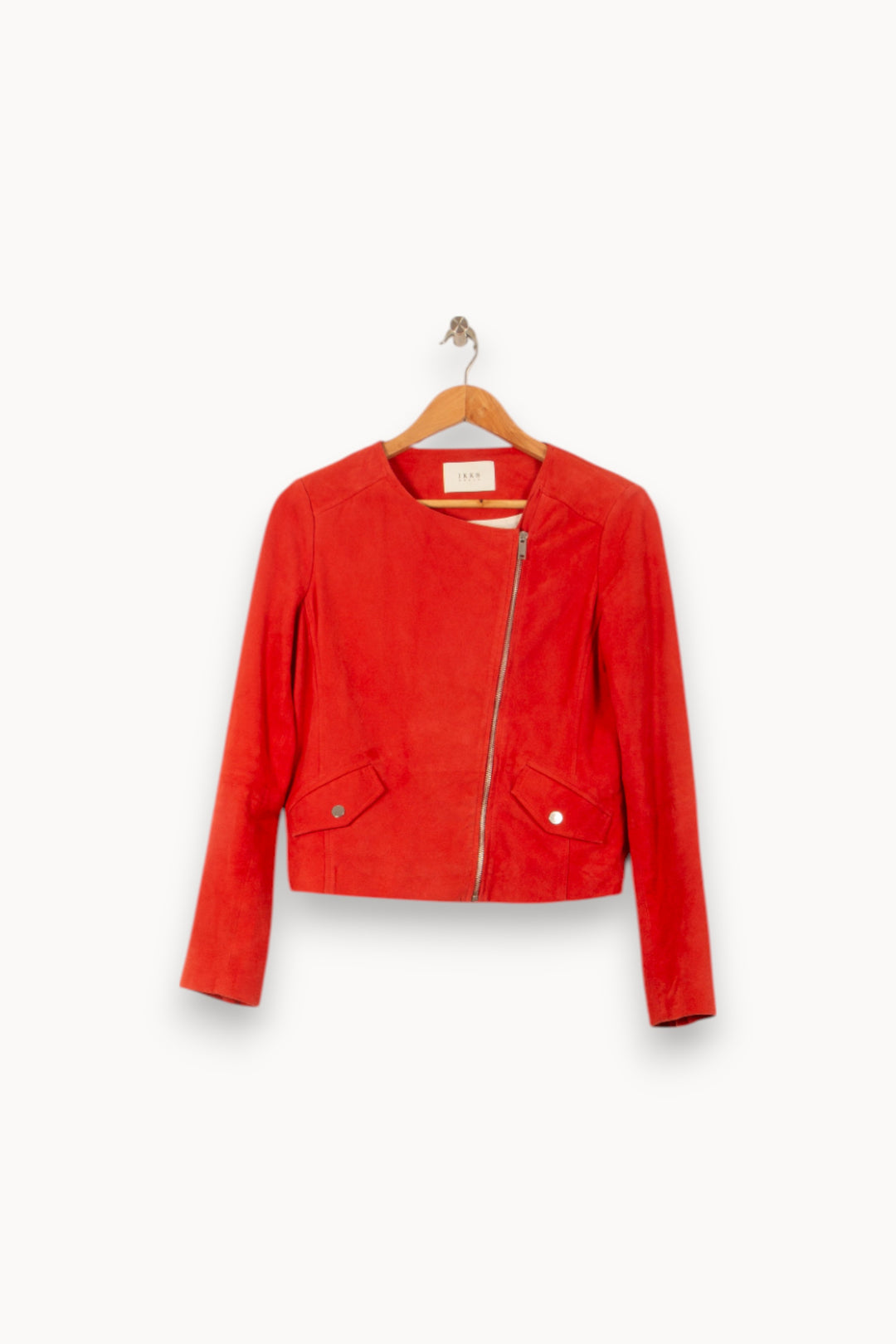 Blouson En Daim Rouge - Taille M/38 de la marque IKKS | PARAD58114 - Vendu par Paradigme - Image 2