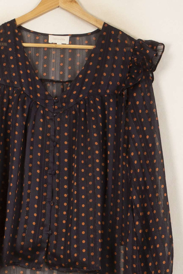 Blouse Noire et Orange - Taille L/40 de la marque Grace & Mila | PARAD58144 - Vendu par Paradigme - Image 3