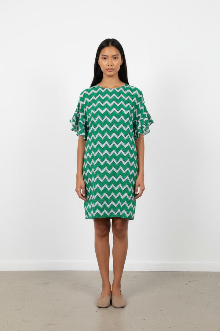 Robe Droite Verte et Blanche - Taille S/36