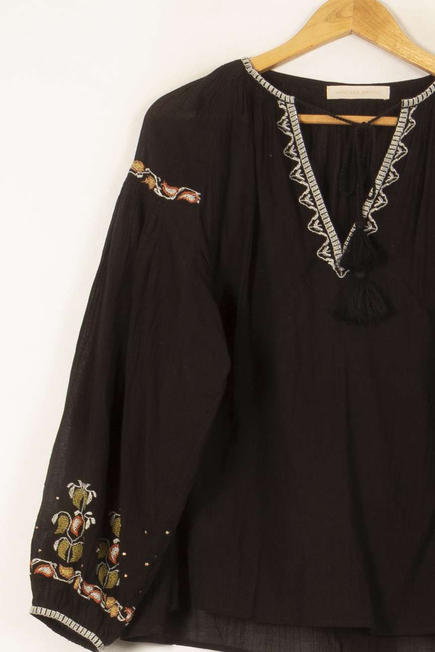 Blouse Noire - Taille M/38 de la marque Vanessa Bruno | PARAD58162 - Vendu par Paradigme - Image 3