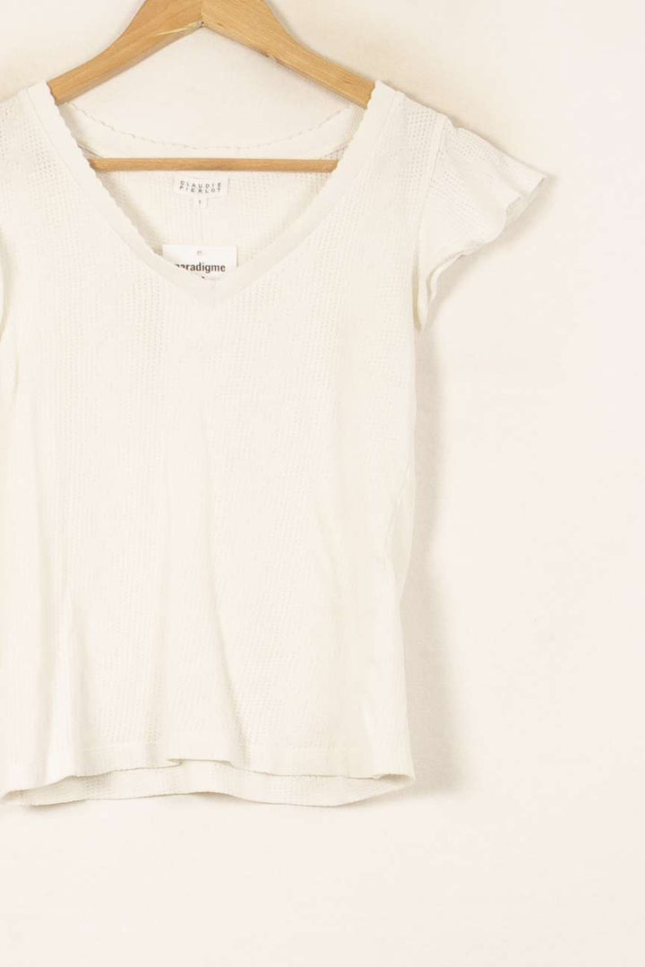 Tee-shirt Blanc - Taille S/36 de la marque Claudie Pierlot | PARAD58167 - Vendu par Paradigme - Image 3