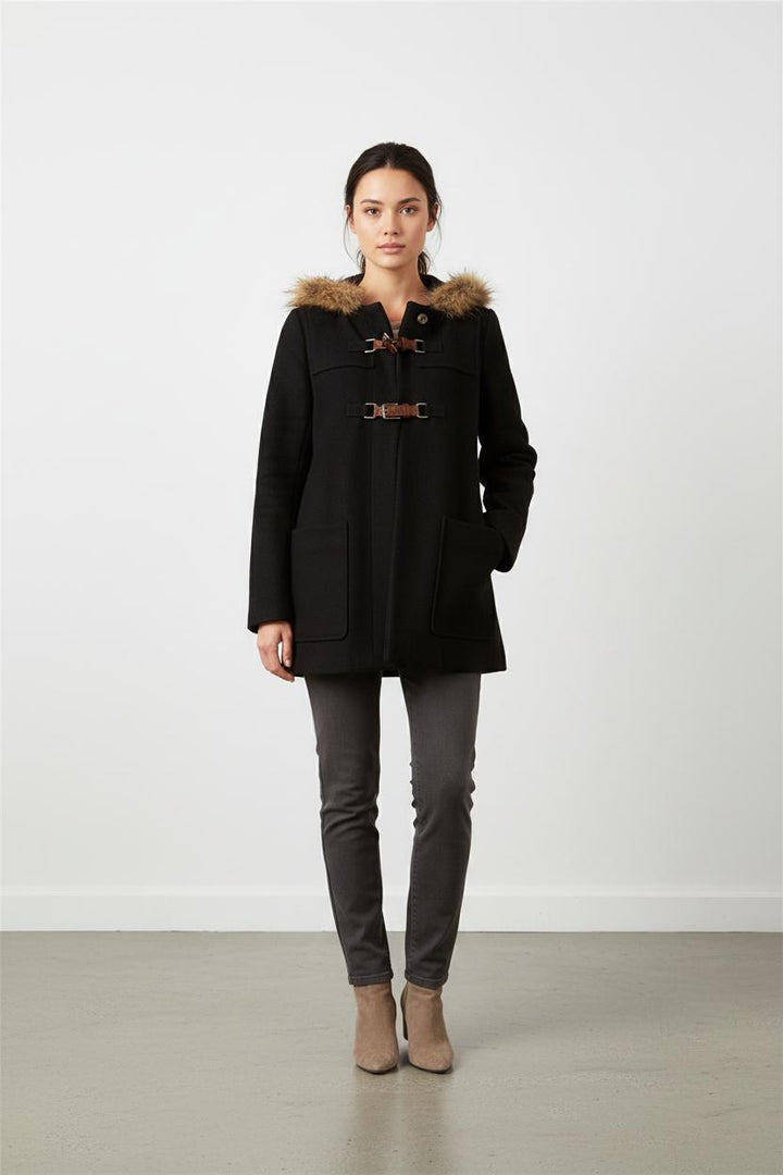 Duffle-coat Noir et Marron - Taille S/36