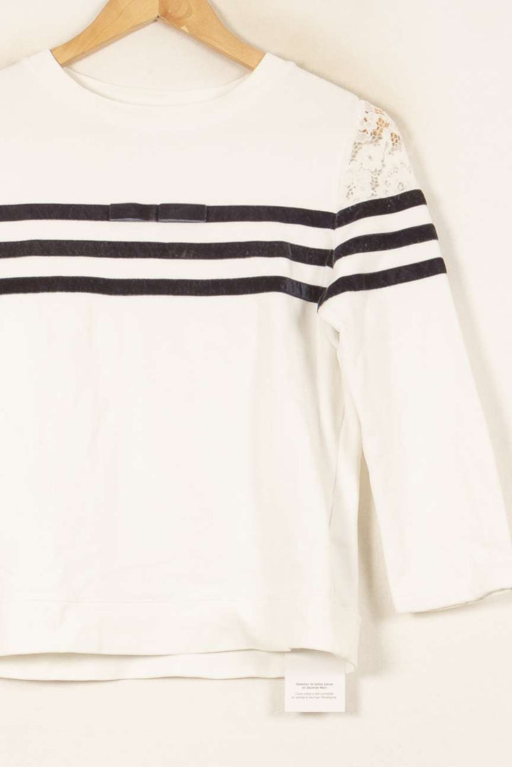 Sweatshirt Blanc et Noir - Taille S/36 de la marque Claudie Pierlot | PARAD58177 - Vendu par Paradigme - Image 3