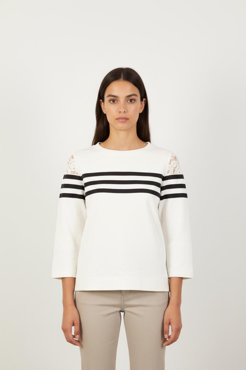Sweatshirt Blanc et Noir - Taille S/36