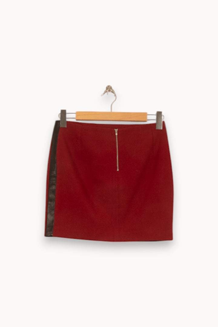 Jupe Droite Bordeaux et Noir - Taille M/38 de la marque Sandro | PARAD58186 - Vendu par Paradigme - Image 4