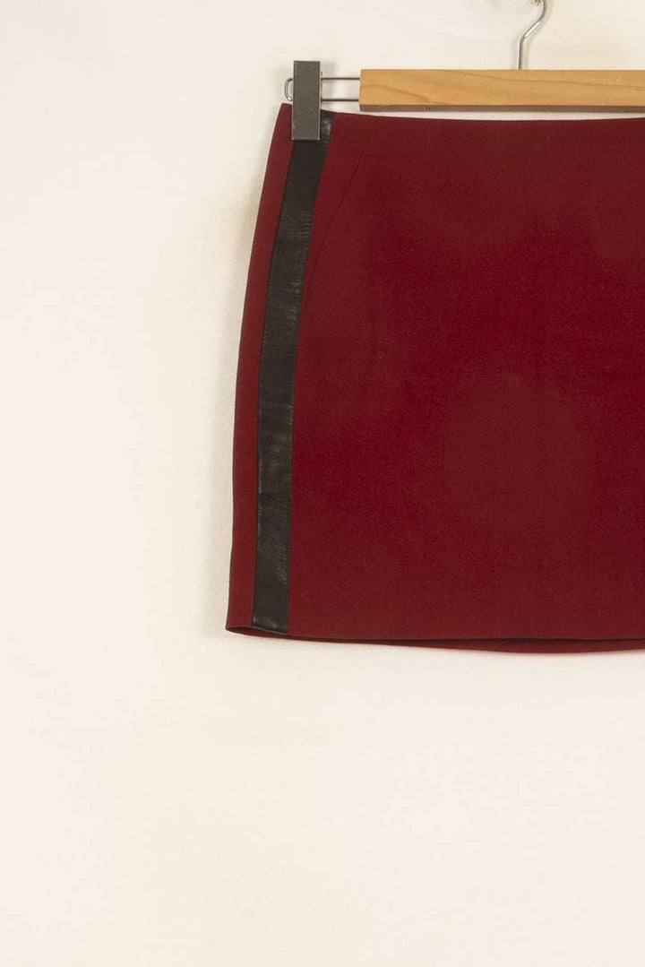 Jupe Droite Bordeaux et Noir - Taille M/38 de la marque Sandro | PARAD58186 - Vendu par Paradigme - Image 3