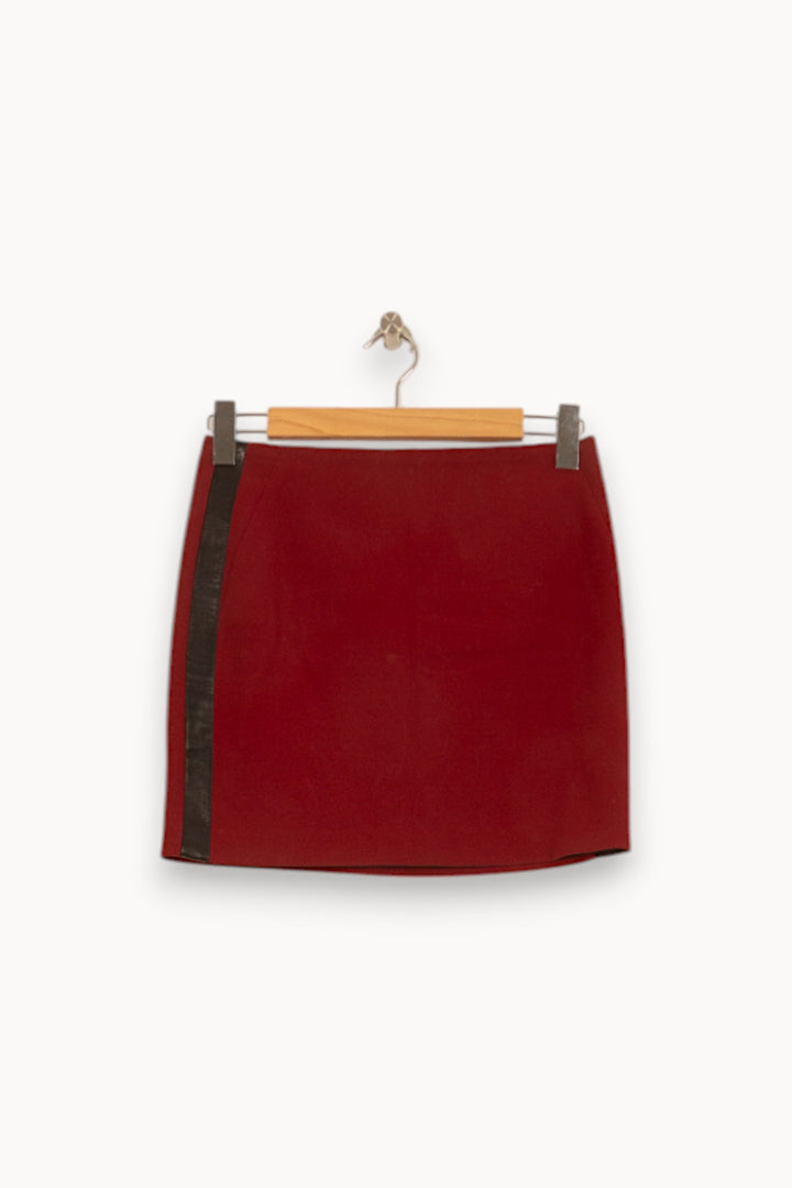 Jupe Droite Bordeaux et Noir - Taille M/38 de la marque Sandro | PARAD58186 - Vendu par Paradigme - Image 2