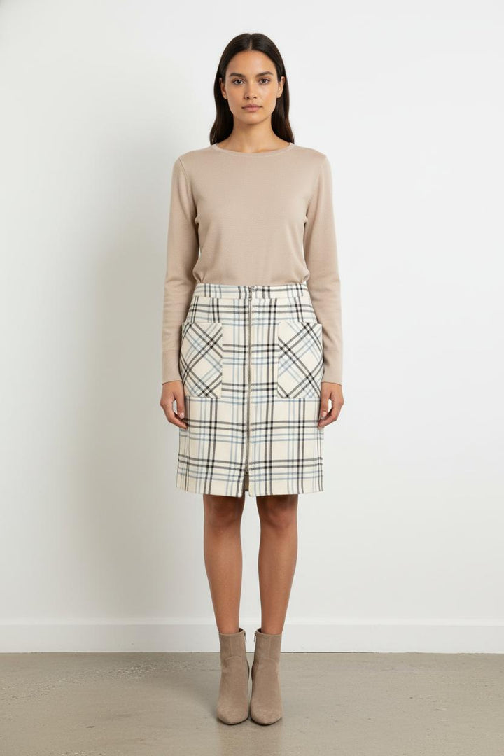Jupe Courte Écrue et Marron - Taille L/40