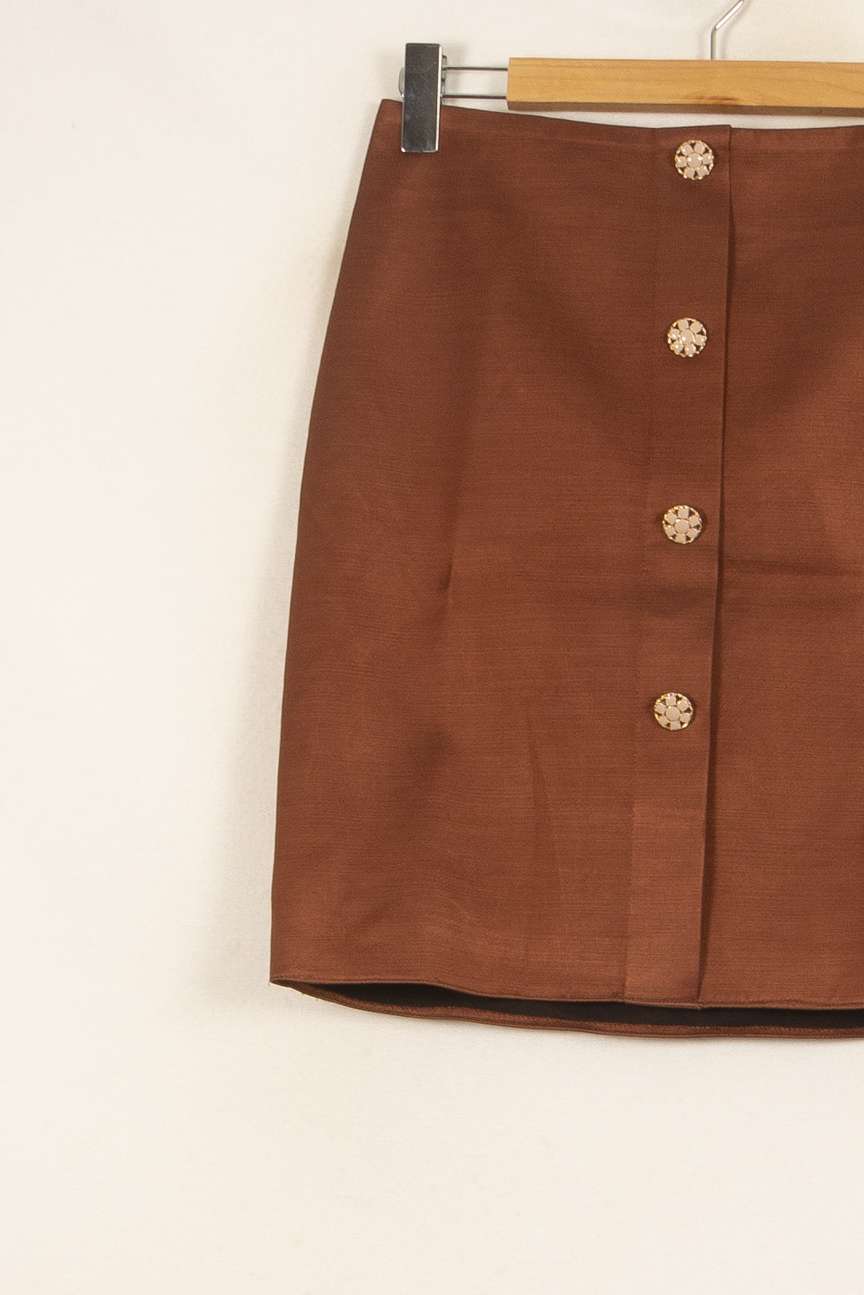 Jupe Boutonnée Marron - Taille L/40 de la marque Tara Jarmon | PARAD58188 - Vendu par Paradigme - Image 3