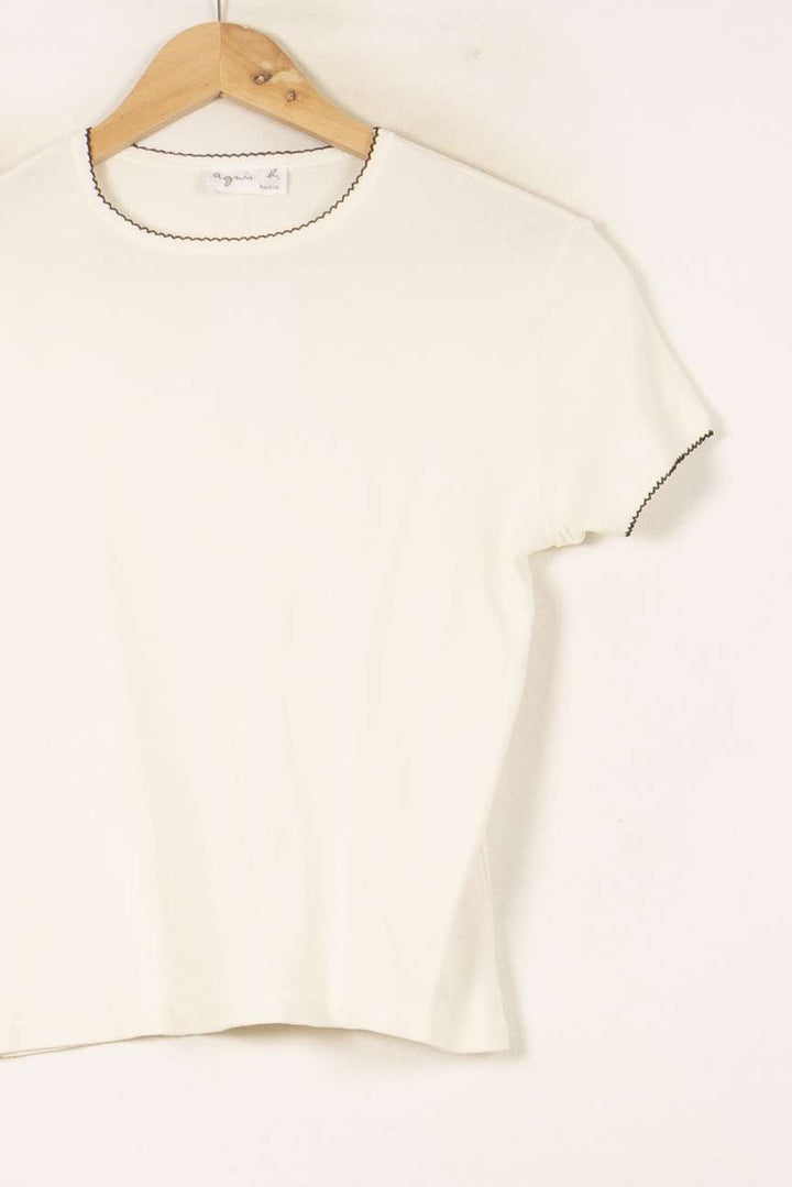Tee-shirt Blanc - Taille L/40 de la marque Agnès b. | PARAD58189 - Vendu par Paradigme - Image 3