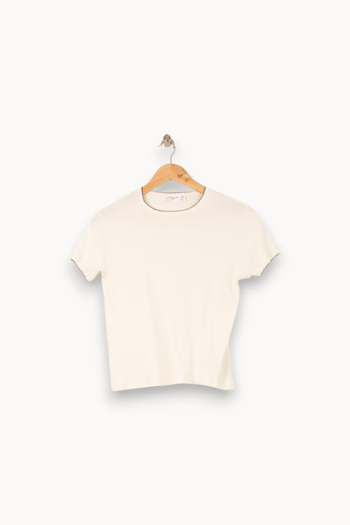 Tee-shirt Blanc - Taille L/40 de la marque Agnès b. | PARAD58189 - Vendu par Paradigme - Image 2