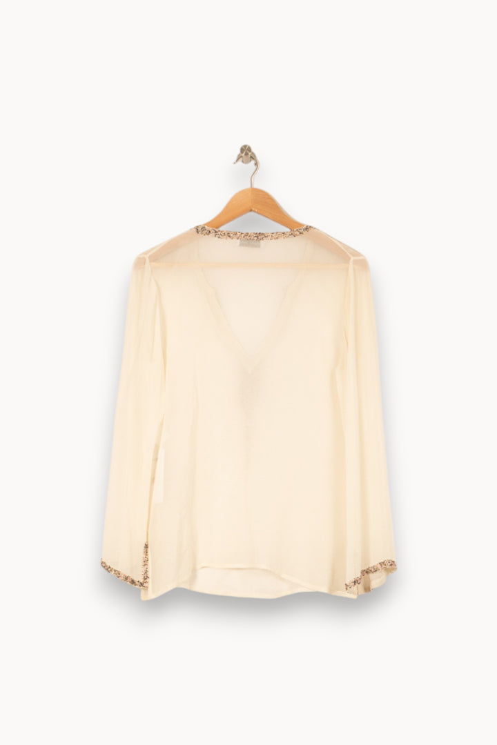 Blouse Beige - Taille L/40 de la marque Gerard Darel | PARAD58198 - Vendu par Paradigme - Image 4