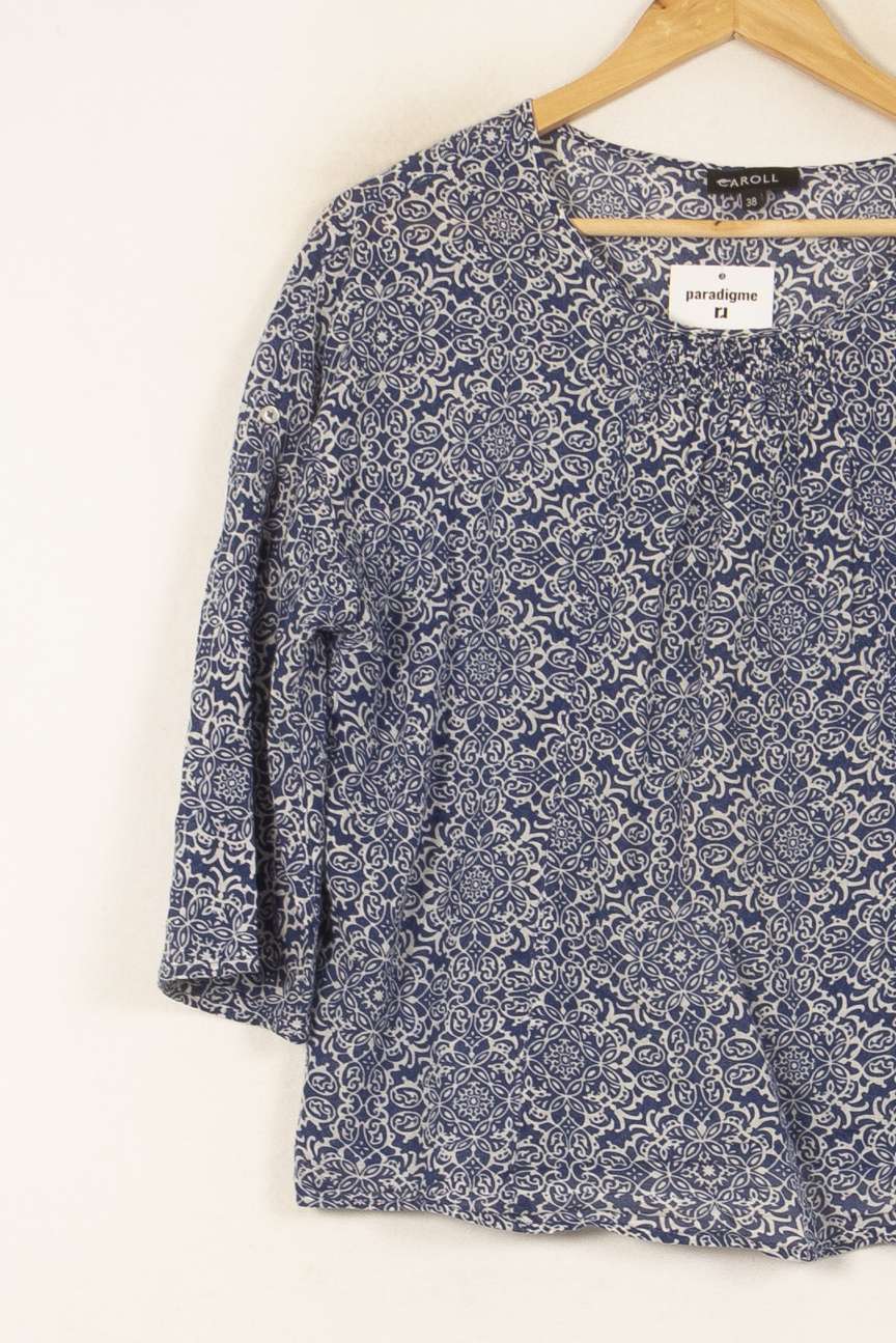 Blouse Bleue - Taille M/38 de la marque Caroll | PARAD58204 - Vendu par Paradigme - Image 3