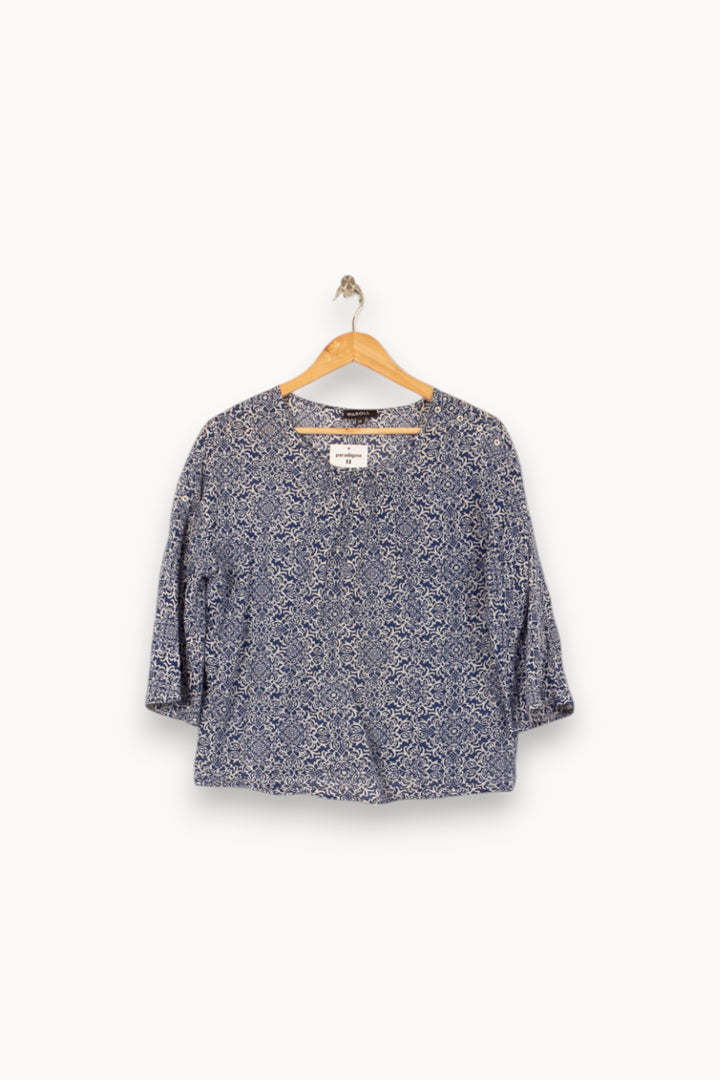 Blouse Bleue - Taille M/38 de la marque Caroll | PARAD58204 - Vendu par Paradigme - Image 2