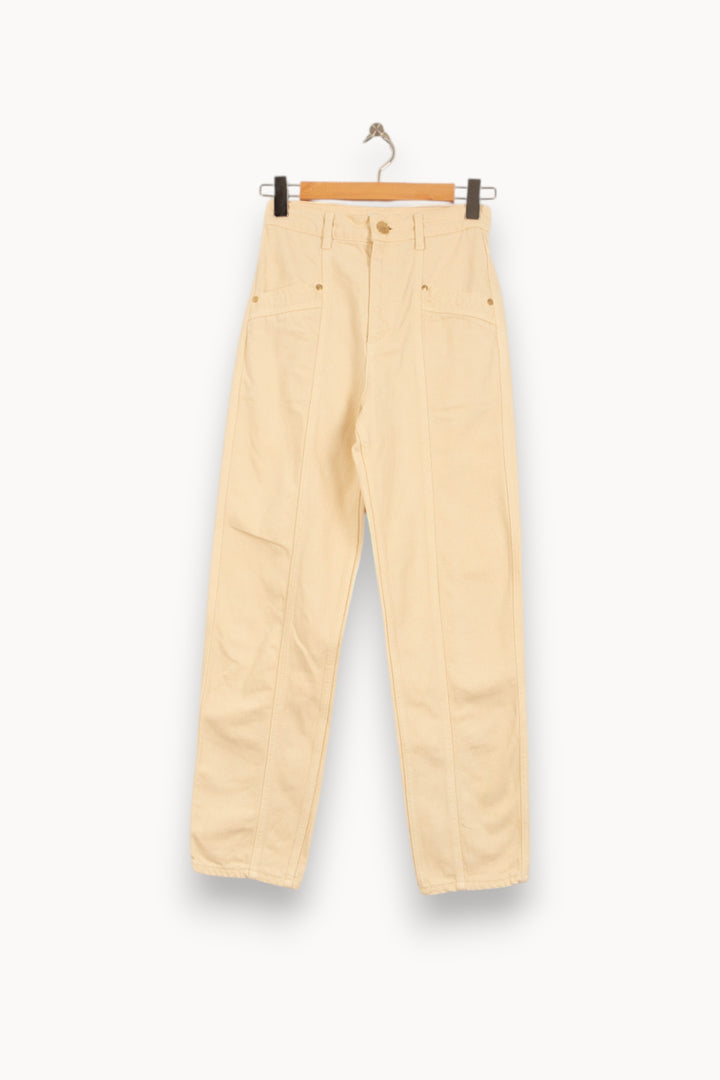 Pantalon Écru - Taille XS/34 de la marque Sandro | PARAD58247 - Vendu par Paradigme - Image 2