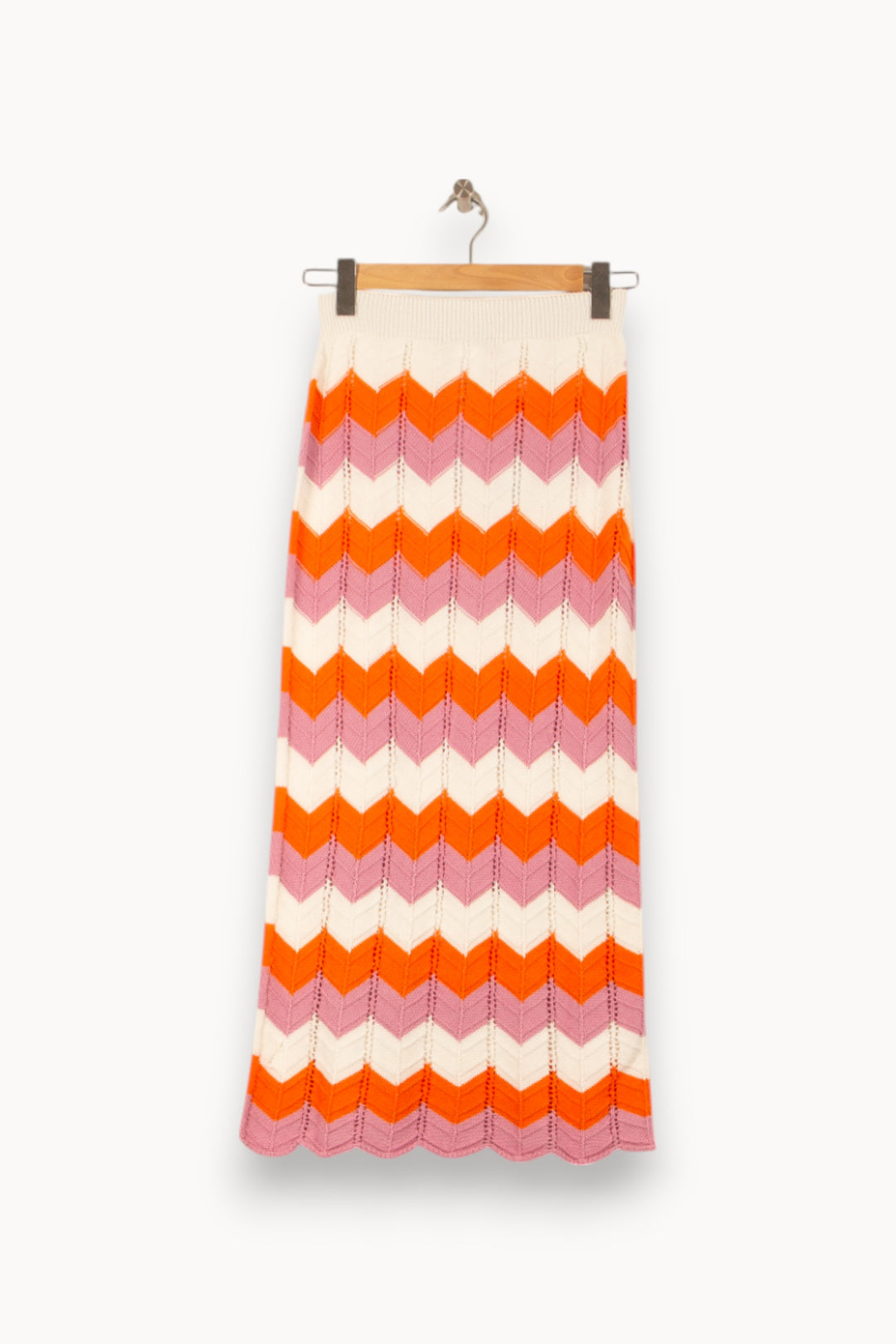 Jupe Longue Orange Rose et Écrue - Taille S/36 de la marque Imprevu | PARAD58258 - Vendu par Paradigme - Image 4