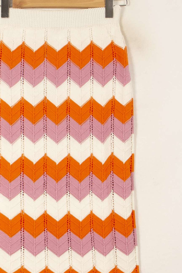 Jupe Longue Orange Rose et Écrue - Taille S/36 de la marque Imprevu | PARAD58258 - Vendu par Paradigme - Image 3