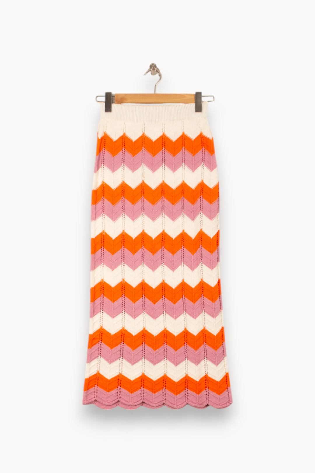Jupe Longue Orange Rose et Écrue - Taille S/36 de la marque Imprevu | PARAD58258 - Vendu par Paradigme - Image 2