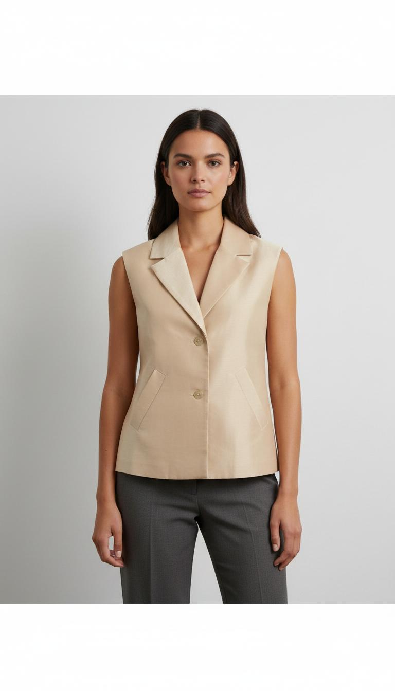Gilet Sans Manches Doré - Taille XS/34