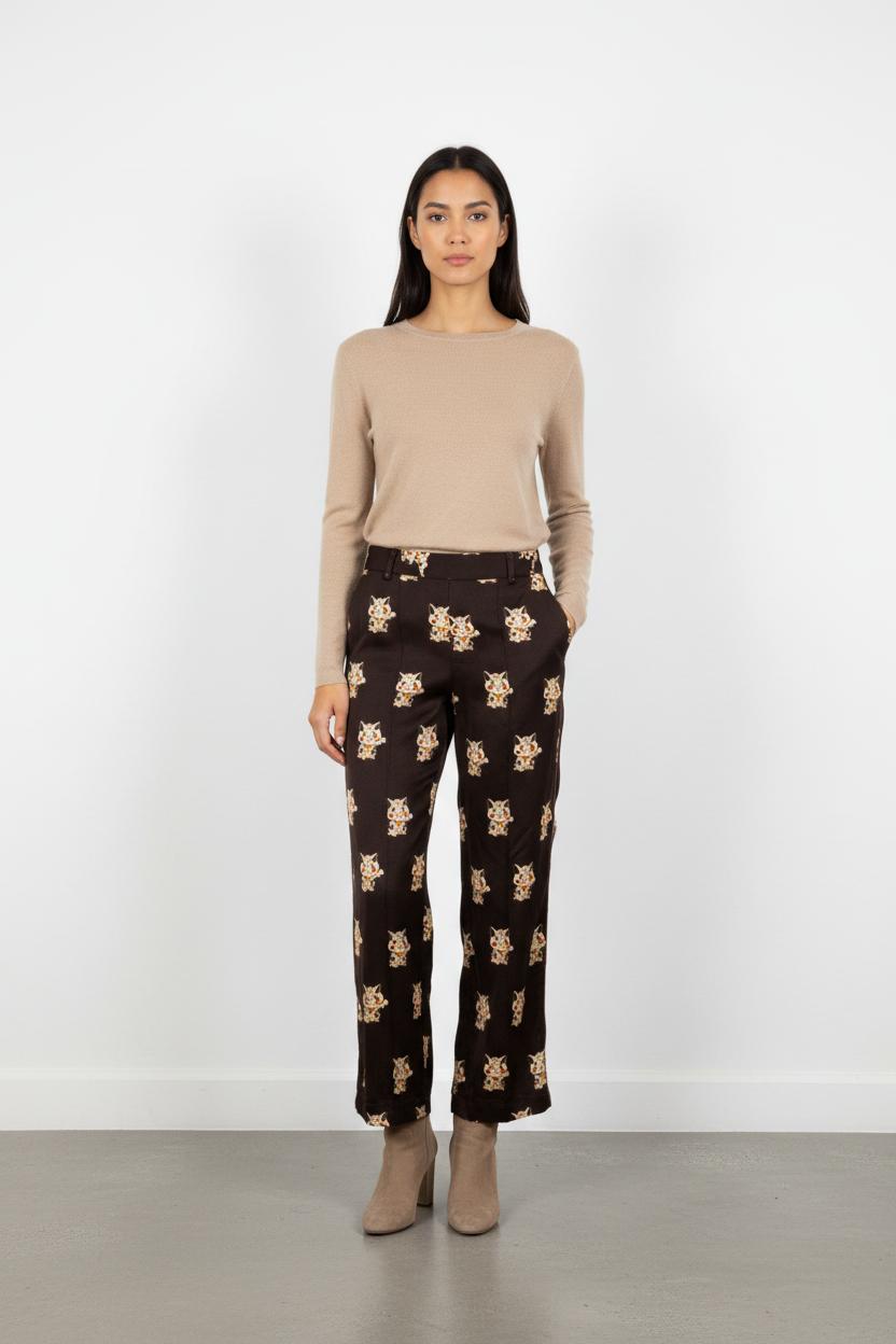 Pantalon Large Noir et Beige - Taille XS/34