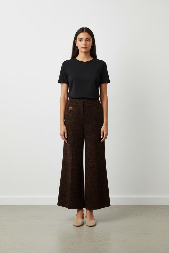 Pantalon Large Marron - Taille S/36