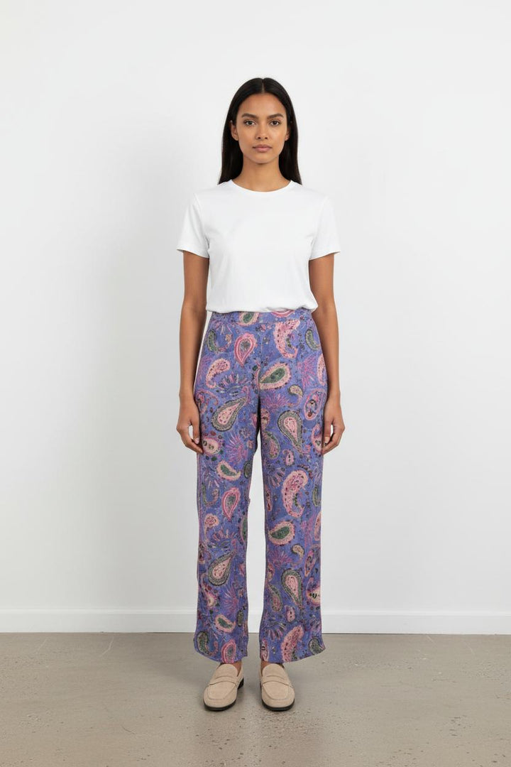 Pantalon Large Bleu et Rose - Taille XS/34