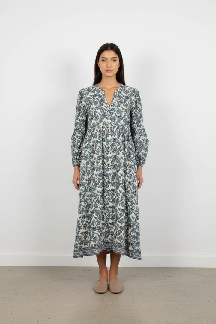 Robe Longue Bleue et Blanche - Taille S/36